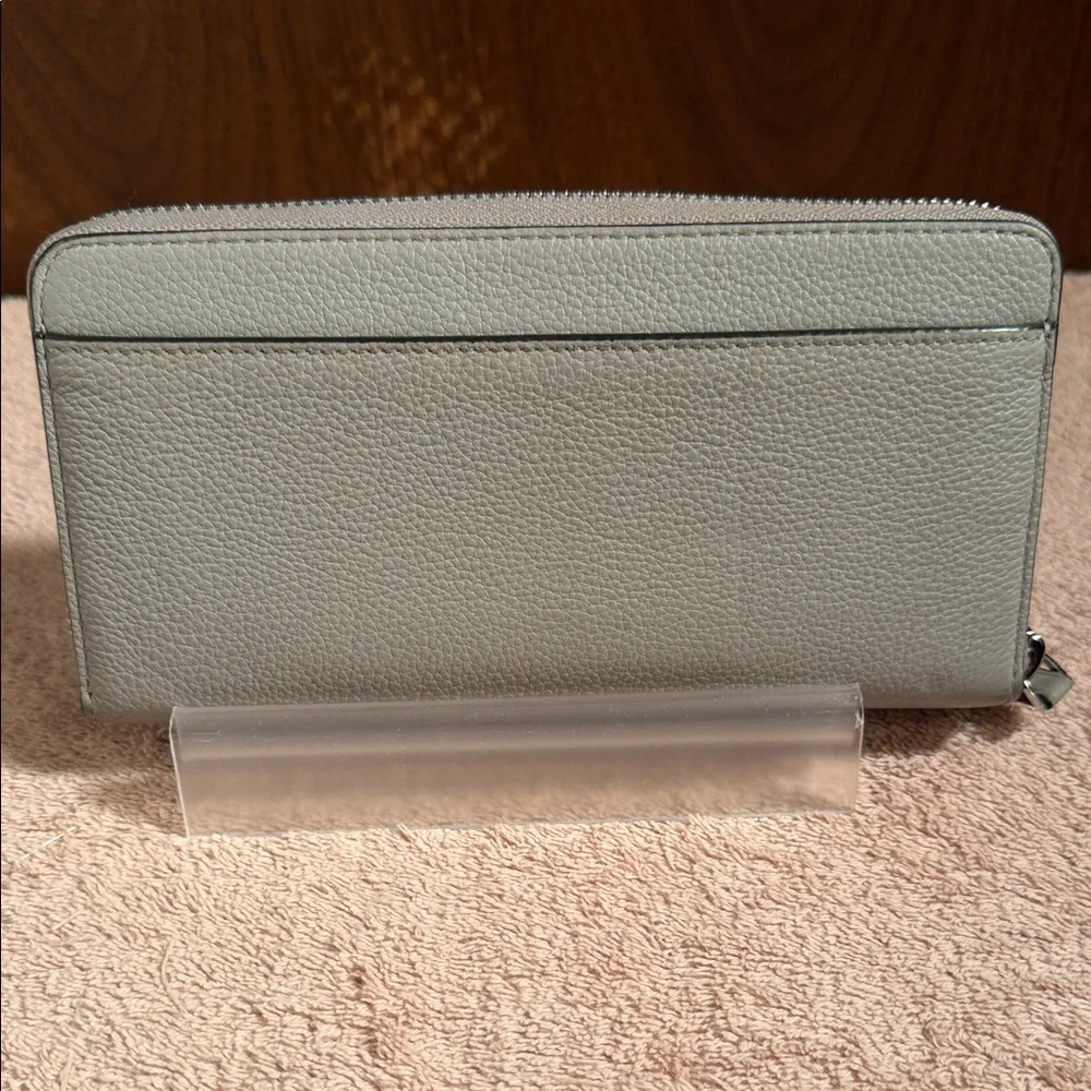 Kate Spade New York Gray Pebbled Leather Zip Around Wallet